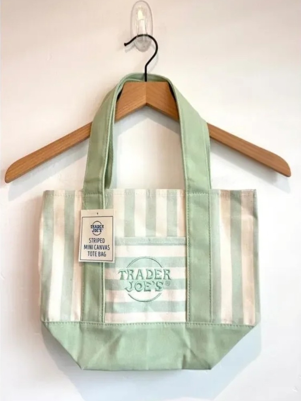 LAST SET! Trader Joe's Striped Mini Canvas Totes- Pastel Stripe- Limited Edition - Picture 6 of 11